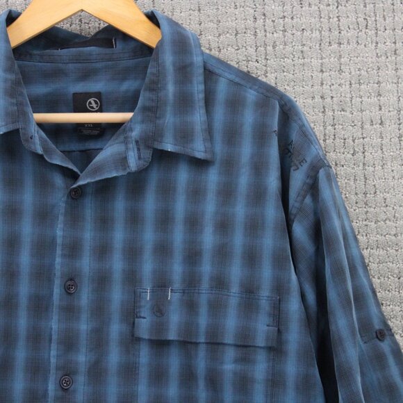Aigle Actimum Shirt Mens 2XL Blue Casual Plaid Button Down Long Sleeve Collared - Picture 2 of 9